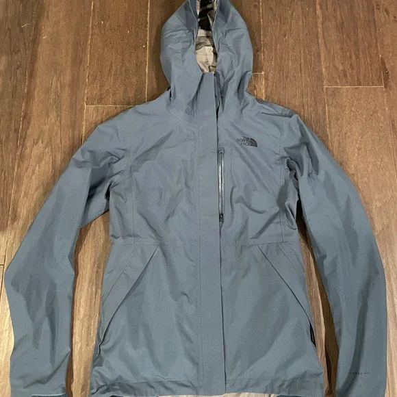 The North Face Women's Xs Dryzzle Futurelight Rain Jacket Flare Shady Blue EUC - Picture 2 of 8